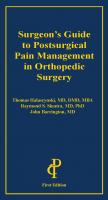 Surgeon's Guide to Postsurgical Pain Management in Orthopedic Surgery, 1E Cover
